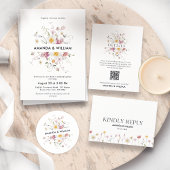 Elegant Floral Wedding Invitation Kaart