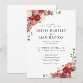 Elegant Floral Wedding Invitation  Kaart (Voorkant / Achterkant)