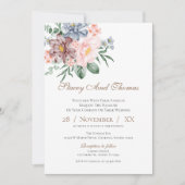 Elegant Floral Wedding Invitation Kaart (Voorkant)