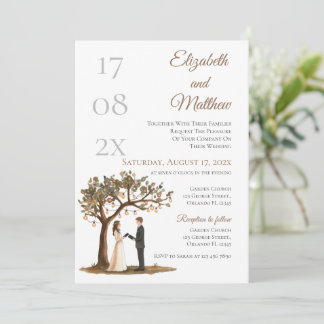 Elegant Floral Wedding Invitation Kaart