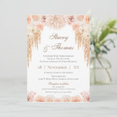 Elegant Floral Wedding Invitation Kaart (Staand voorkant)