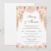 Elegant Floral Wedding Invitation Kaart (Voorkant / Achterkant)