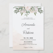 Elegant Floral Wedding Invitation Kaart (Voorkant)