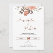 Elegant Floral Wedding Invitation Kaart (Voorkant)