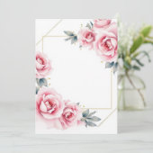 Elegant Floral Wedding Invitation Kaart (Staand voorkant)
