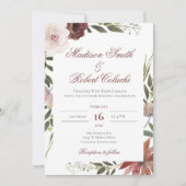 Elegant Floral Wedding Invitation Kaart (Voorkant)