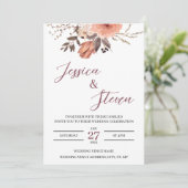 Elegant Floral Wedding Invitation Kaart (Staand voorkant)