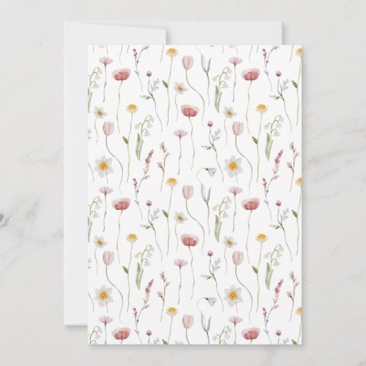 Elegant Floral Wedding Invitation Kaart (Achterkant)