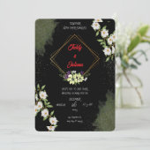 Elegant Floral Wedding Invitation Kaart (Staand voorkant)