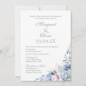 Elegant Floral Wedding Invitation Kaart (Voorkant)