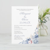 Elegant Floral Wedding Invitation Kaart (Staand voorkant)