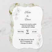 Elegant Floral Wedding Invitation Kaart (Voorkant / Achterkant)