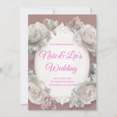 Elegant Floral Wedding Invitation Kaart (Voorkant)