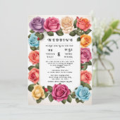 Elegant Floral Wedding Invitation Kaart (Staand voorkant)