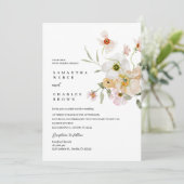 Elegant Floral Wedding Invitation Kaart (Staand voorkant)
