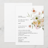 Elegant Floral Wedding Invitation Kaart (Voorkant / Achterkant)