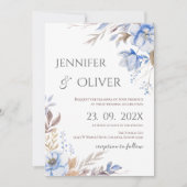 Elegant Floral Wedding Invitation Kaart (Voorkant)