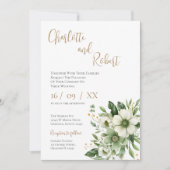 Elegant Floral Wedding Invitation Kaart (Voorkant)