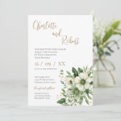 Elegant Floral Wedding Invitation Kaart (Staand voorkant)