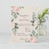 Elegant Floral Wedding Invitation Kaart (Staand voorkant)