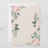 Elegant Floral Wedding Invitation Kaart (Achterkant)