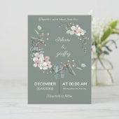 Elegant Floral Wedding Invitation Kaart (Staand voorkant)