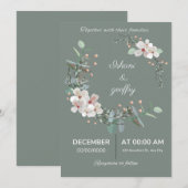 Elegant Floral Wedding Invitation Kaart (Voorkant / Achterkant)
