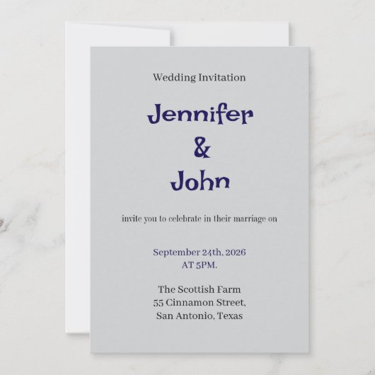 Elegant Floral Wedding Invitation Kaart (Voorkant)