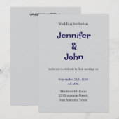 Elegant Floral Wedding Invitation Kaart (Voorkant / Achterkant)