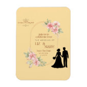 Elegant Floral Wedding Invitation Magneet (Verticaal)