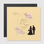 Elegant Floral Wedding Invitation Magnetische Uitnodiging (Voorkant / Achterkant)