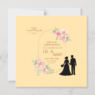 Elegant Floral Wedding Invitation Magnetische Uitnodiging