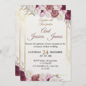 Elegant Floral Wedding Invitation Modern card Kaart (Voorkant / Achterkant)