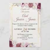 Elegant Floral Wedding Invitation Modern card Kaart (Voorkant)