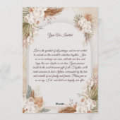Elegant Floral Wedding Invitation Modern card Kaart (Achterkant)