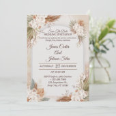 Elegant Floral Wedding Invitation Modern card Kaart (Staand voorkant)