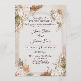 Elegant Floral Wedding Invitation Modern card Kaart