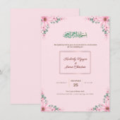 Elegant Floral Wedding Invitation | Modern & Roman Kaart (Voorkant / Achterkant)