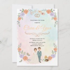Elegant Floral Wedding Invitation | Romantic Garde Kaart