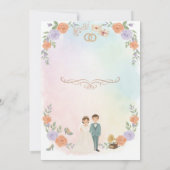 Elegant Floral Wedding Invitation | Romantic Garde Kaart (Achterkant)