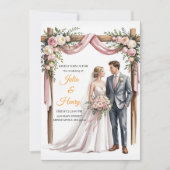 Elegant Floral Wedding Invitation | Romantic Garde Kaart (Voorkant)