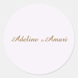 Elegant Floral Wedding Invitation Ronde Sticker