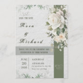 Elegant Floral Wedding Invitation – Save the Date Kaart (Voorkant)