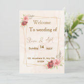 Elegant Floral Wedding Invitation ، Soft Pastel Co Kaart (Staand voorkant)