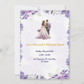 Elegant Floral Wedding Invitation Template Kaart (Achterkant)