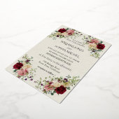 Elegant Floral Wedding Invitation & Timeline Card  Folie Uitnodiging (Gedraaid)