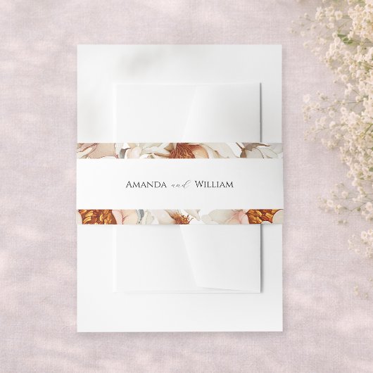 Elegant Floral Wedding Invitation Uitnodigingen Wikkel