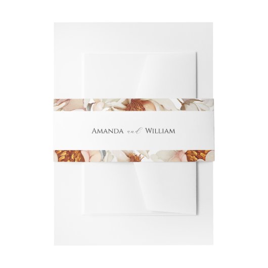 Elegant Floral Wedding Invitation Uitnodigingen Wikkel (Voorkant Voorbeeld)