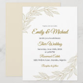 Elegant Floral Wedding Invitation with Gold Script Kaart (Voorkant / Achterkant)