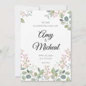 Elegant Floral Wedding Invitding Kaart (Voorkant)